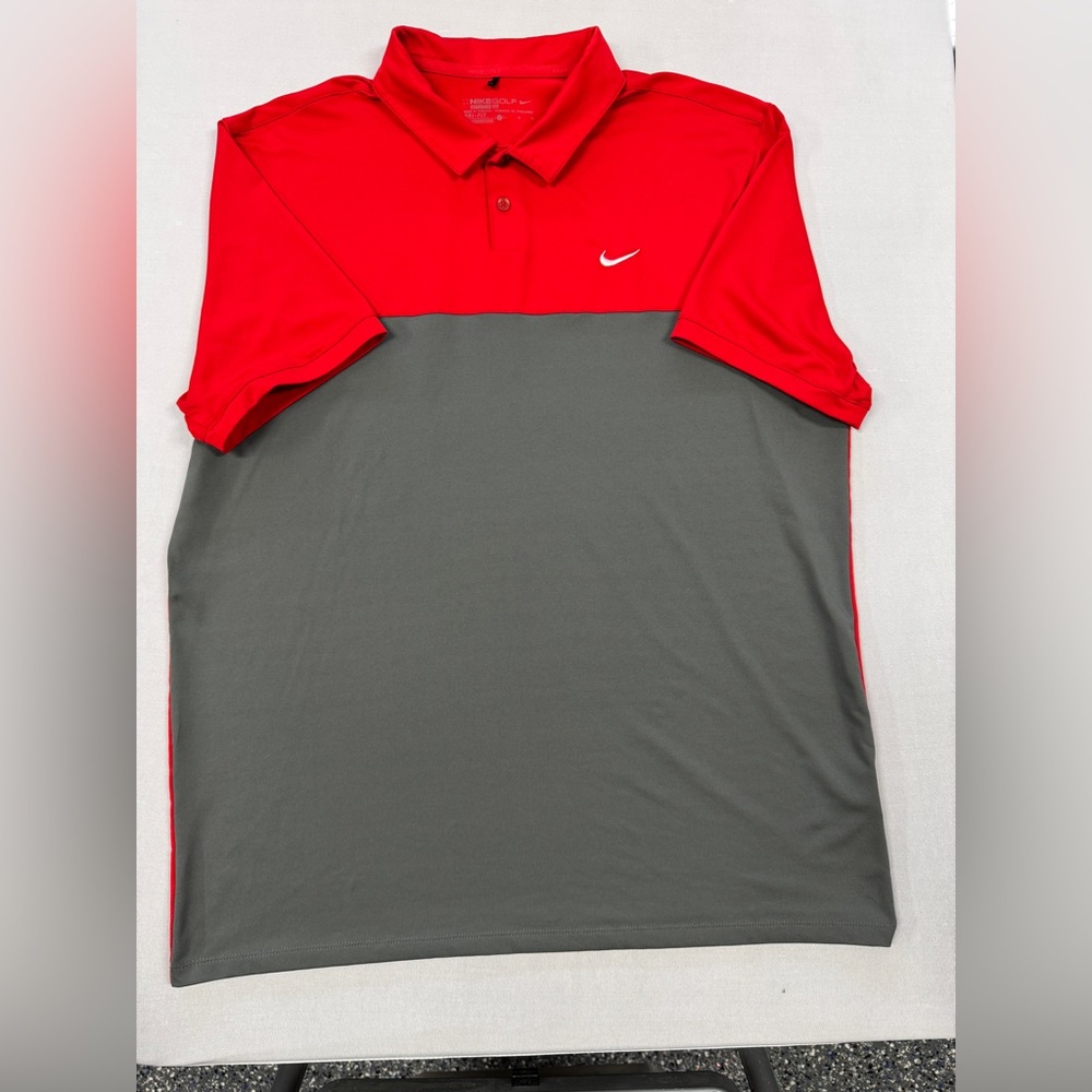 Nike Golf - Large - Red/Grey Golf Polo